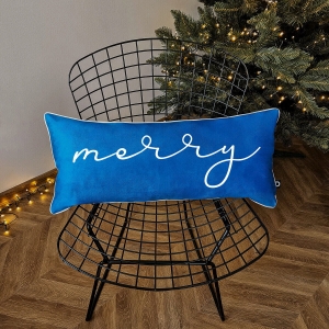 Poduszka XMAS wzór XM44 | Niebieskie Merry 