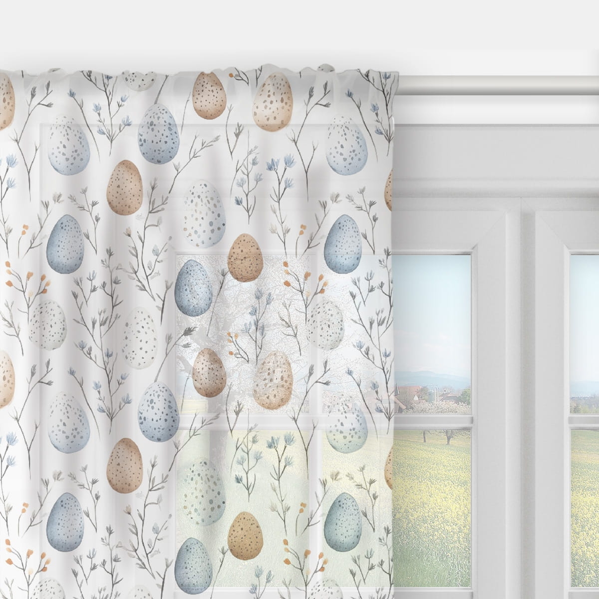 Firana SPRING wzór SP22 | kolorowe pisanki