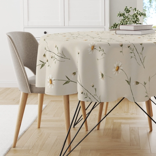 Obrus okrągły SPRING wzór SP25 | stokrotki