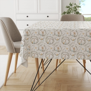 Obrus SPRING wzór SP08 | wielkanocne wianki z zajączkami
