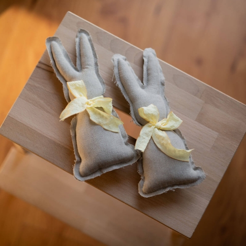 Zestaw 2 lnianych królików LINEN | natural