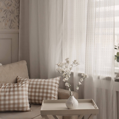 Zasłona lniana LINEN | white