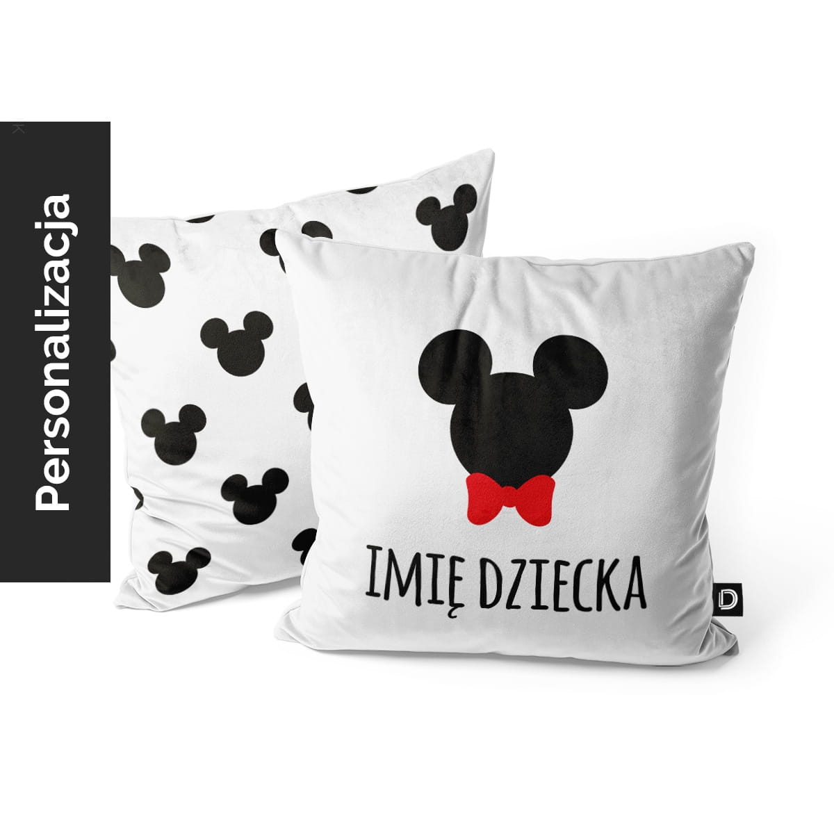 Poduszka dla dzieci MICKEY & MINNIE wzór D28 z imieniem | Myszka Mickey
