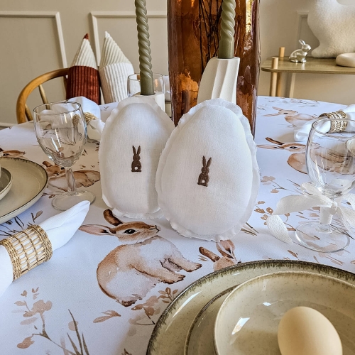 Zestaw 2 lnianych pisanek LINEN | white  