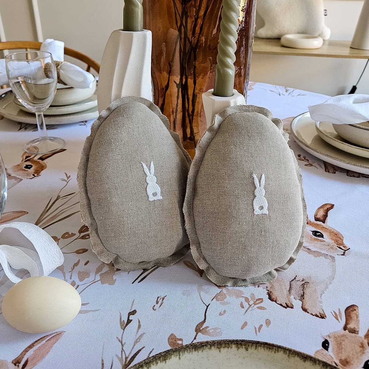 Zestaw 2 lnianych pisanek LINEN | natural