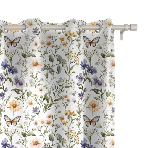 Zasłona FLORAL wzór F44 | kwiatki i motyle