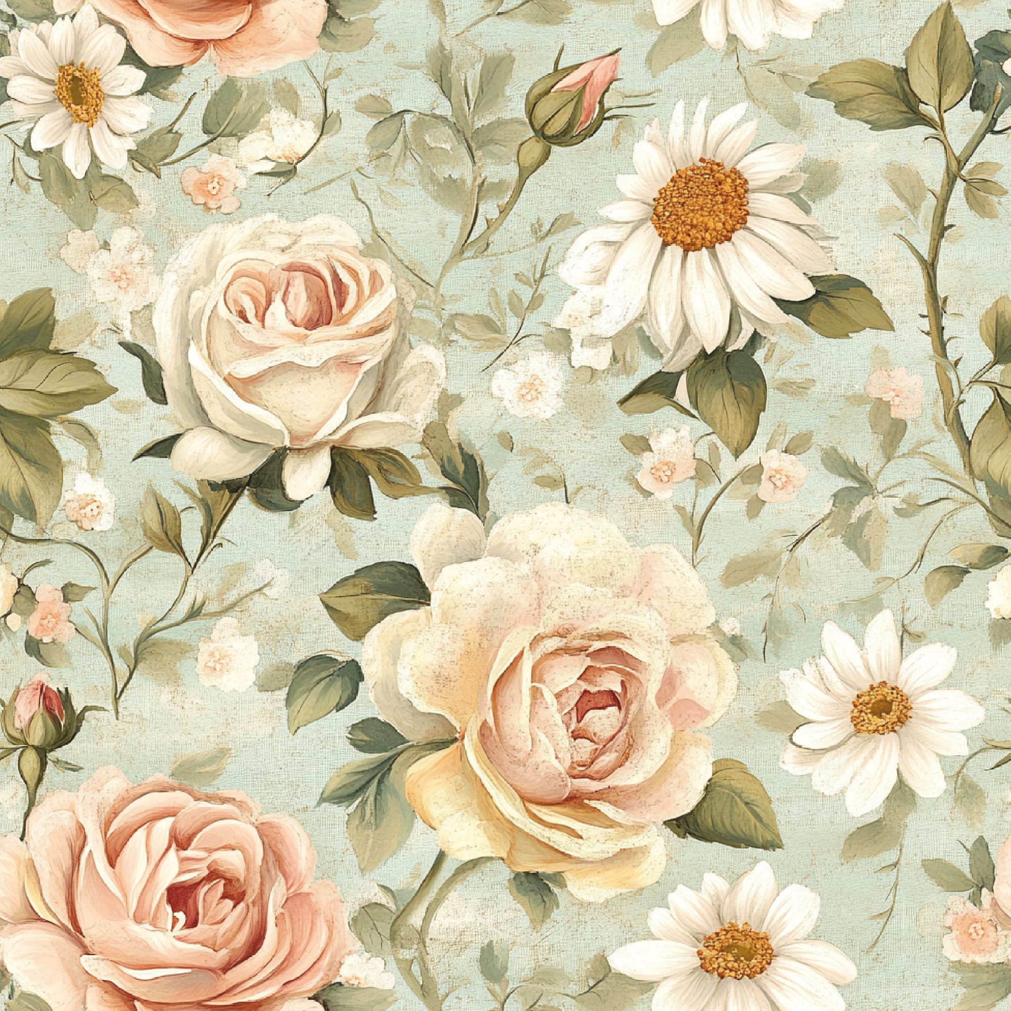 Obrus okrągły FLORAL wzór F47 | róże vintage