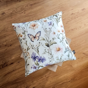 Poduszka dekoracyjna FLORAL wzór F44 | kwiatki i motyle