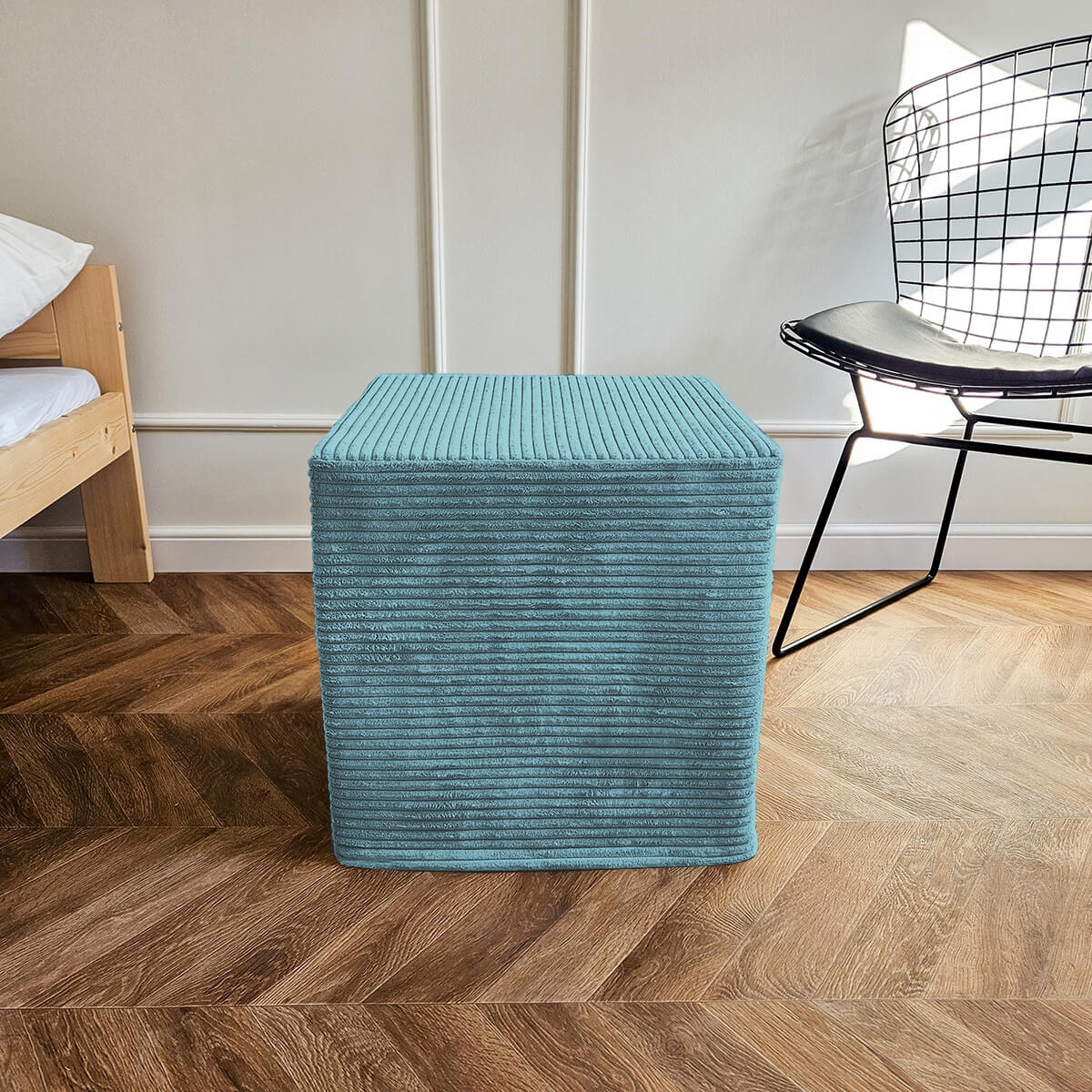 Pufa kostka MANCHESTER LN75 | turkusowy