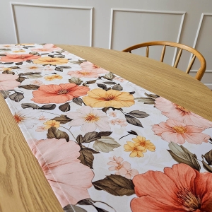 Bieżnik FLORAL wzór F45 | kwiaty w sepii