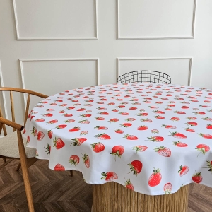 Obrus okrągły SUMMER wzór SM67 | truskawki