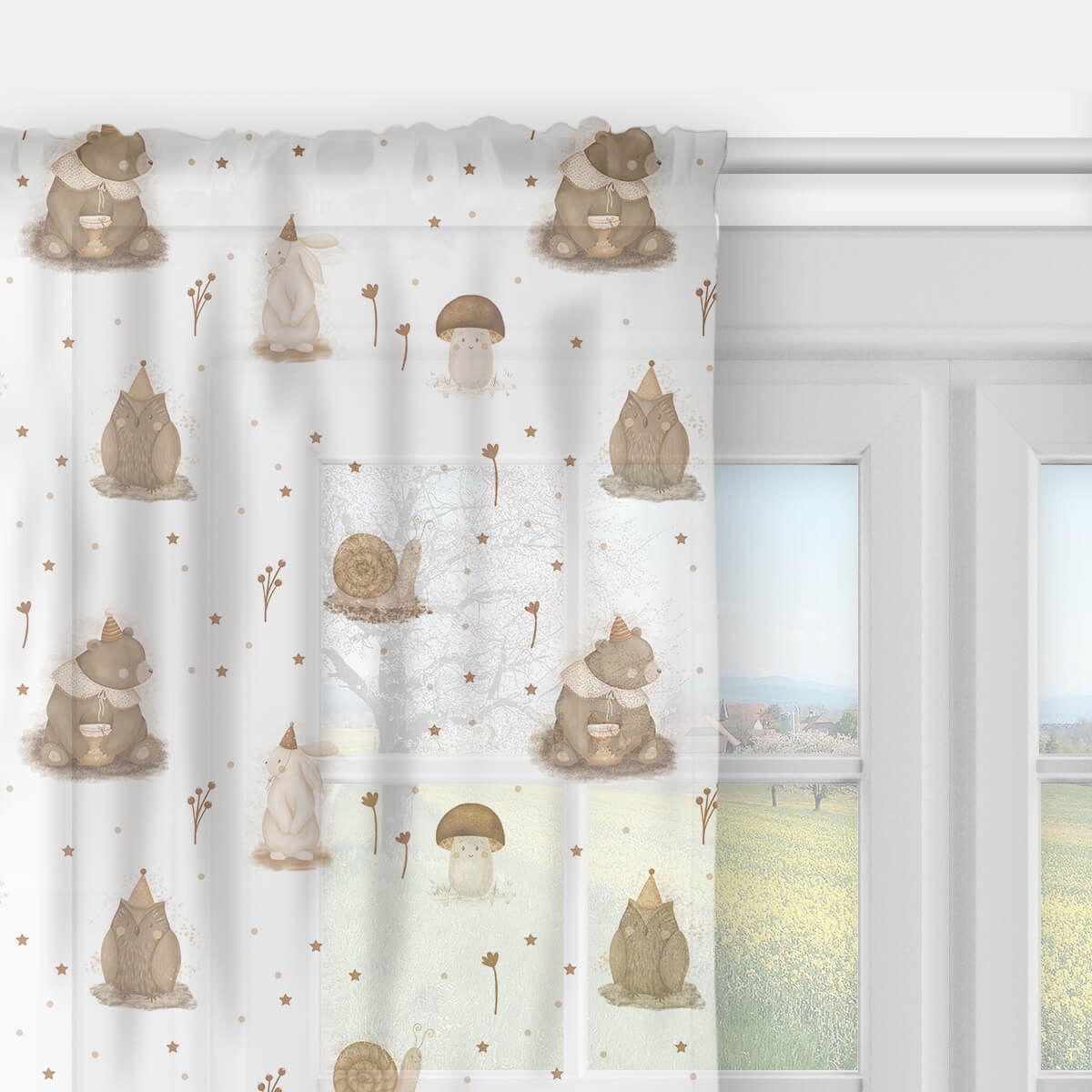 Firana dla dzieci FOREST FRIENDS wzór D259 | impreza zwierząt