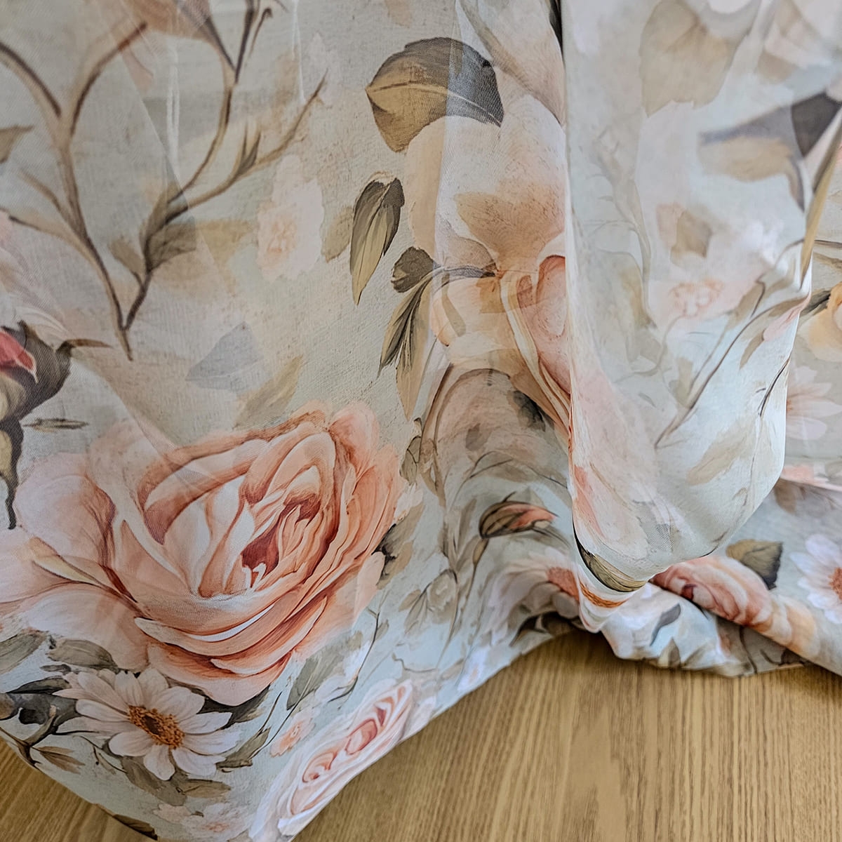 Firana FLORAL wzór F47 | róże vintage
