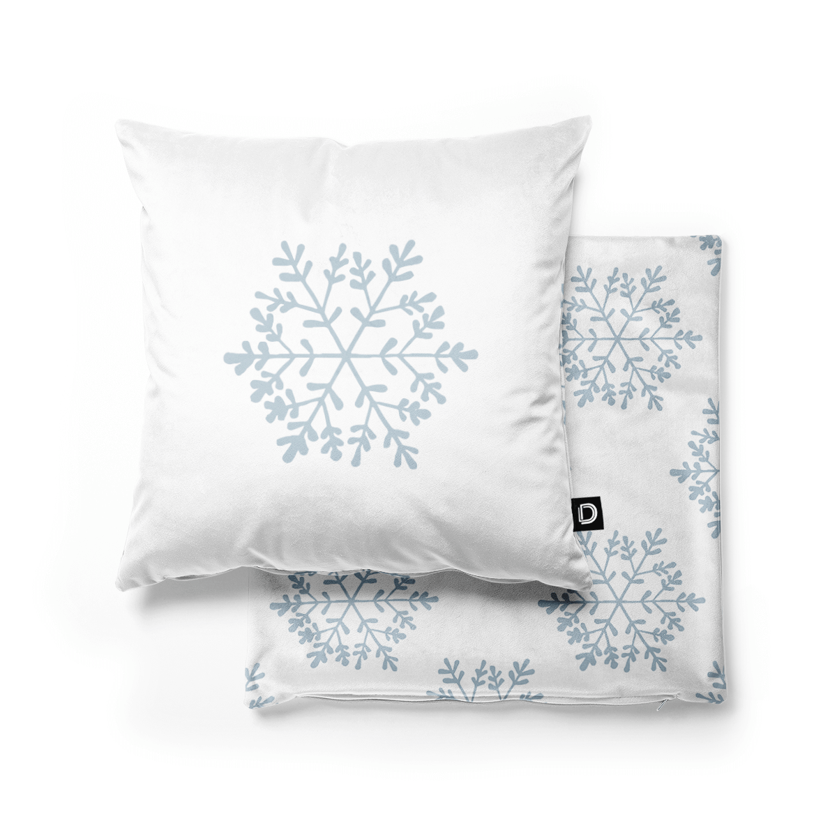 Poduszka WINTER wzór BN59 | Błękitne płatki śniegu