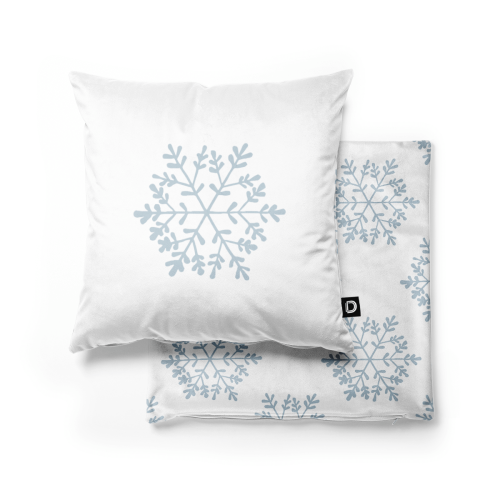 Poduszka WINTER wzór BN59 | Błękitne płatki śniegu