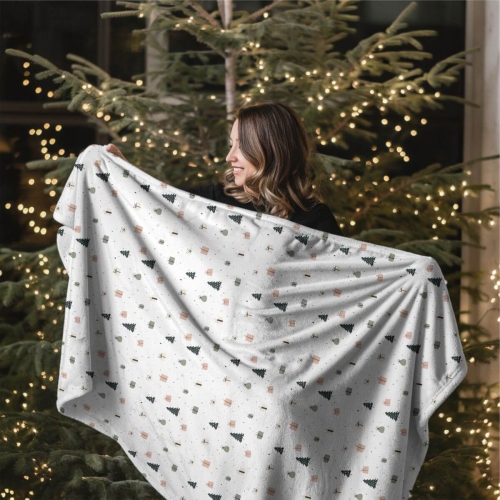 Koc pluszowy WINTER wzór BN87  | prezenty pod choinką