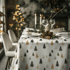 Obrus WINTER wzór BN86 | Minimalistyczne choinki