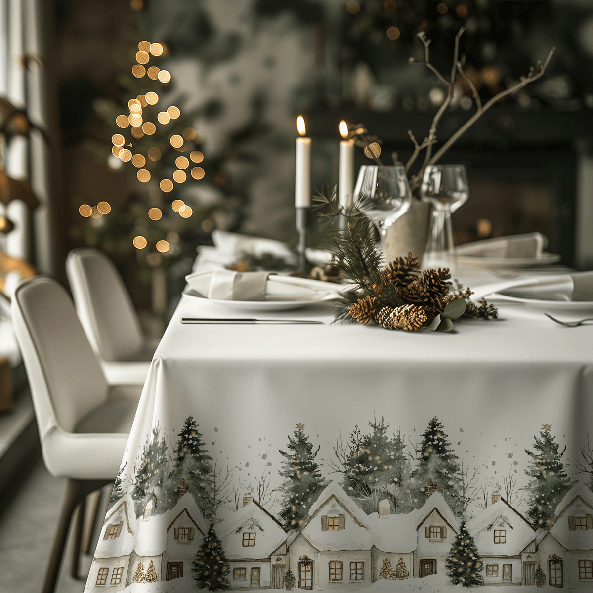 Obrus WINTER wzór BN89 | Świąteczna kraina