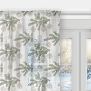 Firana WINTER wzór BN85 | Koronkowe święta