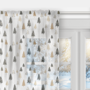 Firana WINTER wzór BN86 | Minimalistyczne choinki