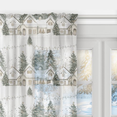 Firana WINTER wzór BN89 | Świąteczna kraina