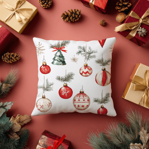Poduszka XMAS wzór XM62 | Bombki choinkowe