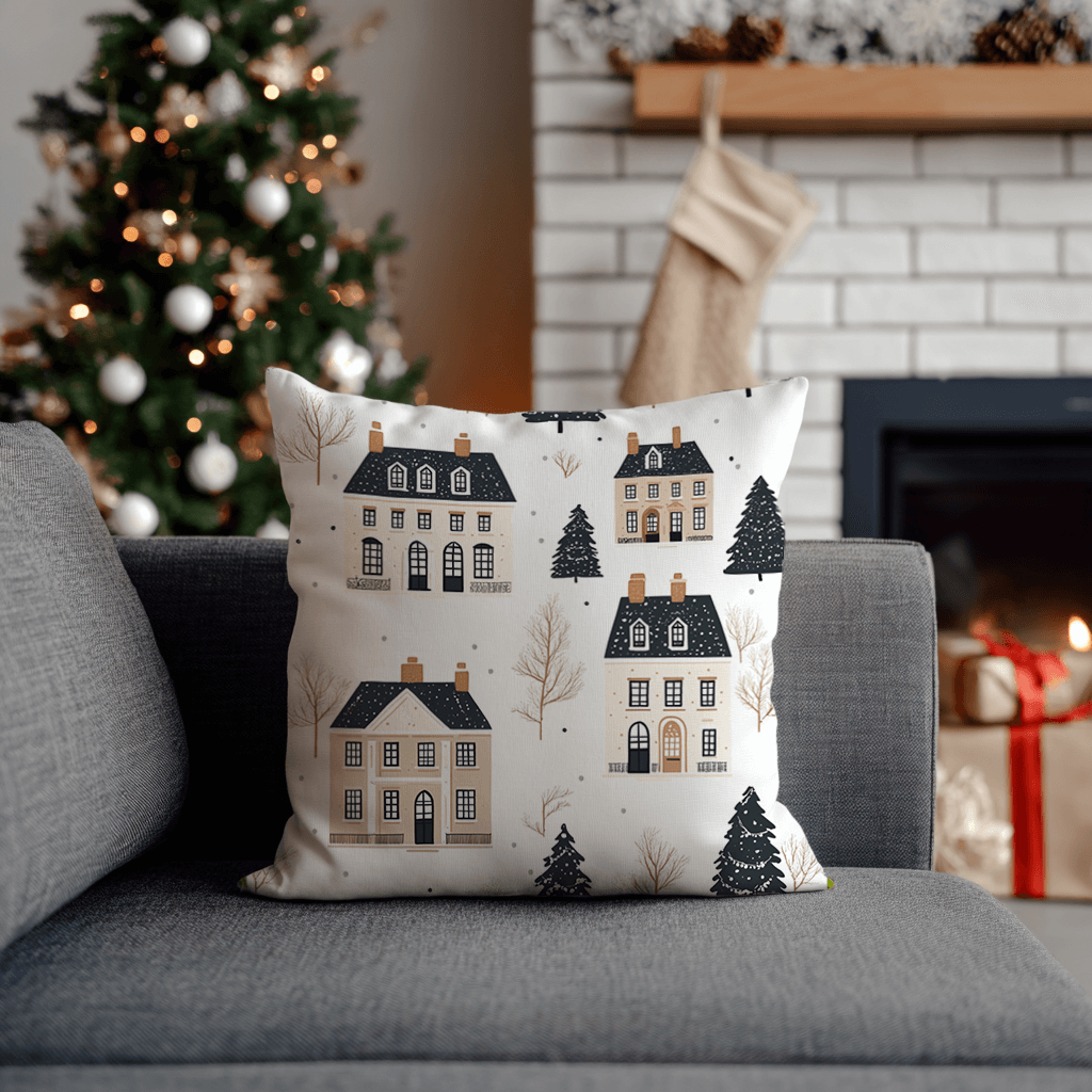 Poduszka XMAS wzór XM65 | Zimowe kamieniczki