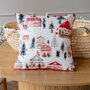 Poduszka z lamówką XMAS wzór XM64 | Jarmark świąteczny
