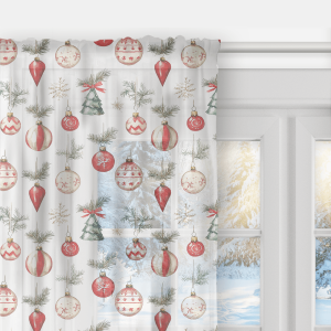 Firana  XMAS wzór XM62 | Bombki choinkowe
