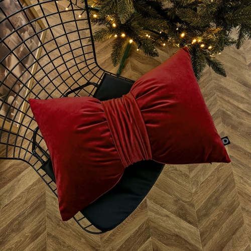Poduszka XMAS wzór XM45 | Kokarda czerwona