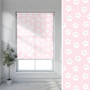 Roleta dla dzieci SWEET DREAMS wzór D22 o wysokości 220 cm | gwiazdki na różowym tle