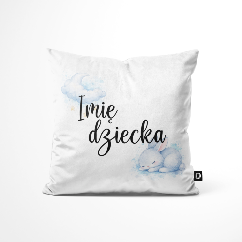 Poduszka dla dzieci FOREST FRIENDS wzór D108 z imieniem | akwarelowe zajączki