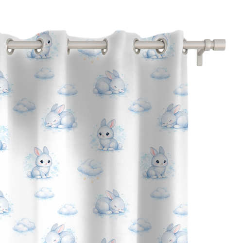 Zasłona dla dzieci FOREST FRIENDS wzór D108 | akwarelowe zajączki