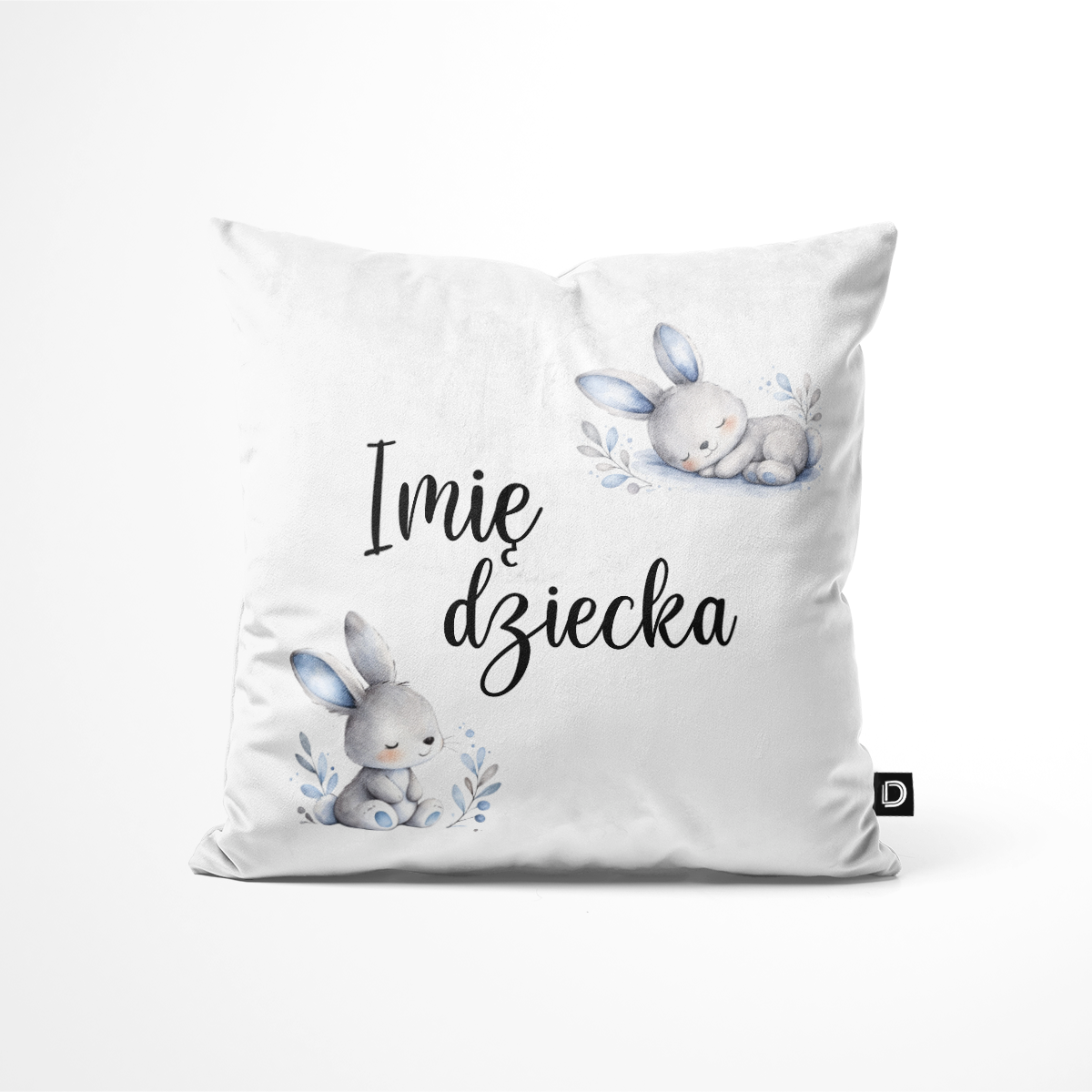 Poduszka dla dzieci SWEET DREAMS wzór D21 z imieniem | śpiące króliczki