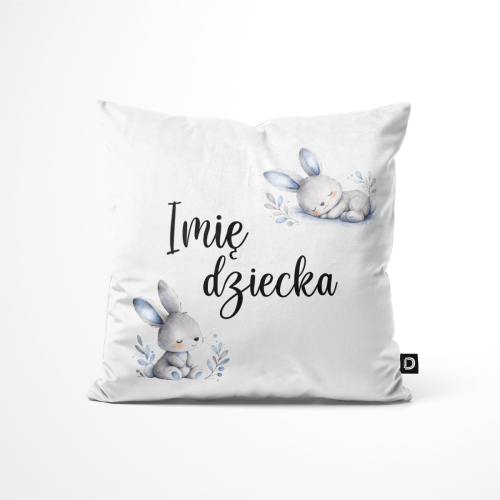 Poduszka dla dzieci SWEET DREAMS wzór D21 z imieniem | śpiące króliczki